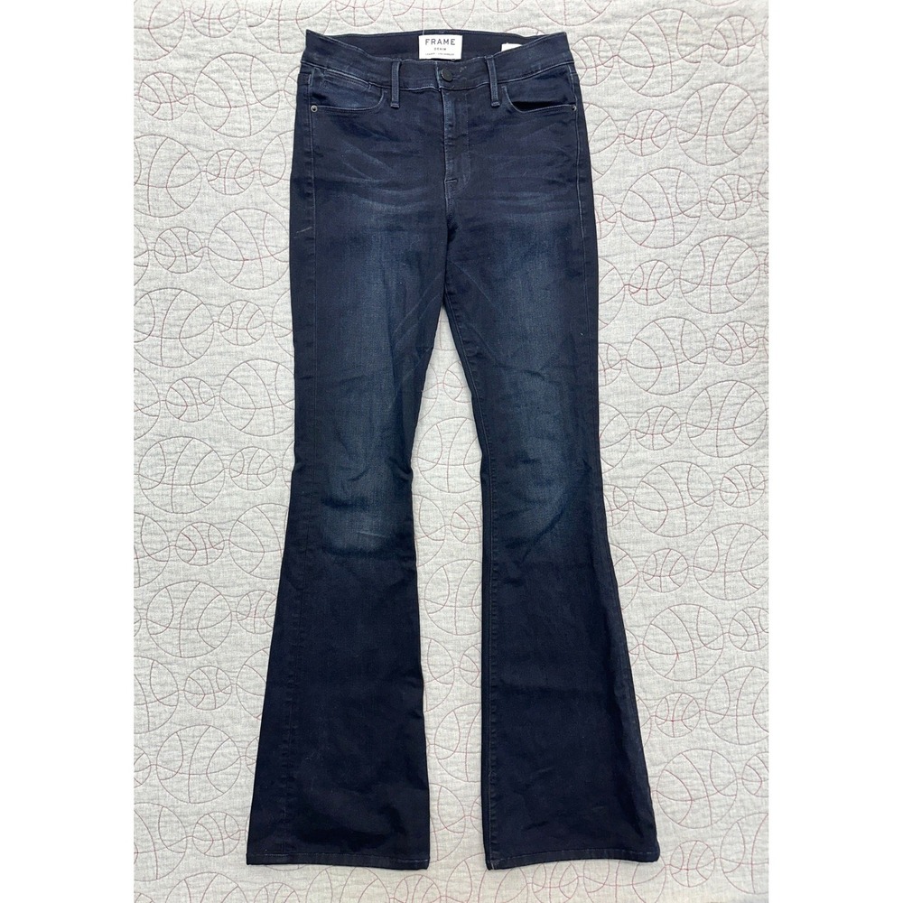 Frame Le High Flare Jeans Moxon Dark Wash Stretch / Womens 27